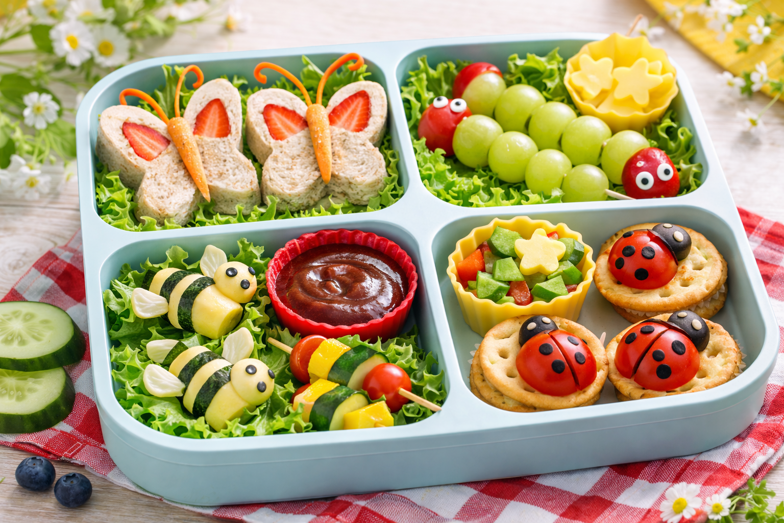Nature Lunchbox Ideas with Butterfly & Bug Food Art Kids Adore