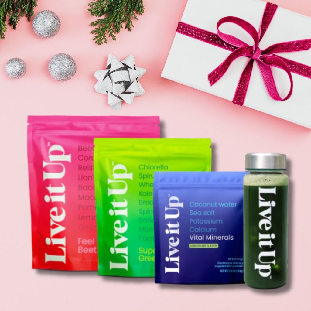 Live it up superfood powders for daily wellness is the perfect Holiday gift for friends, teachers, new parents, or anyone wanting to feel good.