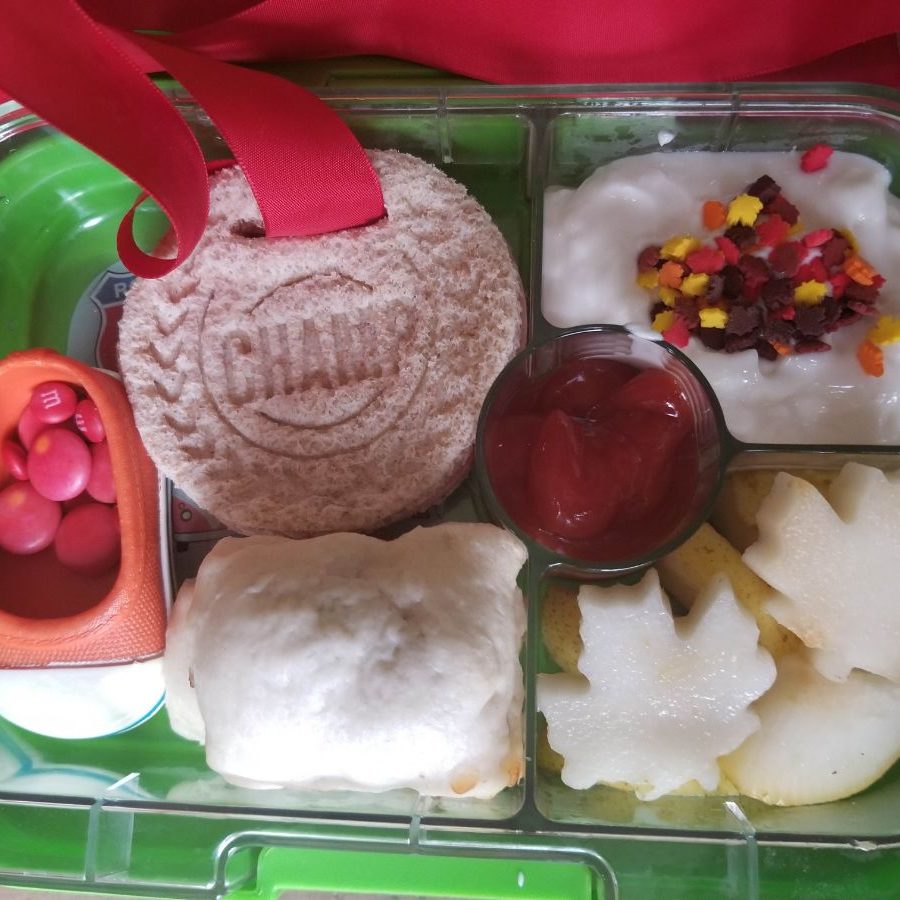 Kid's Lunchbox idea with sandwich celebrating sports achievement