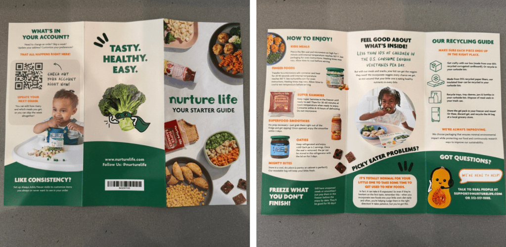 You receive a Starter Guide when receiving your first Nurture Life order.