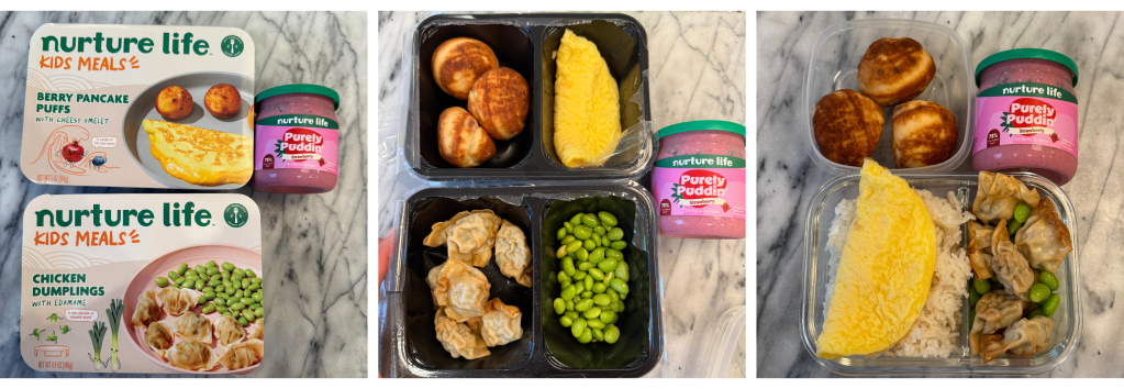 The first lunchbox made with 2 Nurturelife Kids Meals was prepared in less than 5 minutes and our Teuko Kid loved his Asian-style lunch!