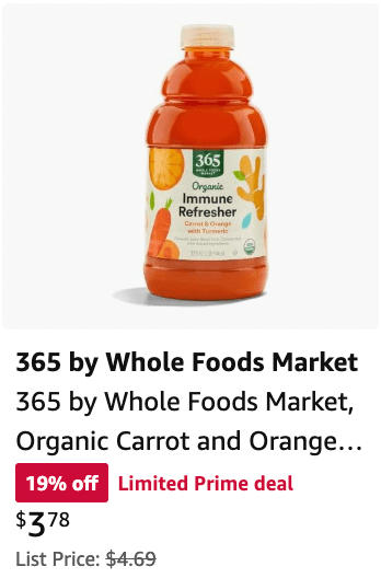 Amazon Prime Day Deals Carrot and Orange beverage