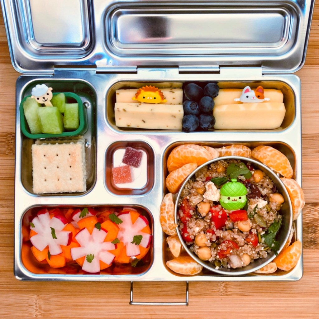 Delicious quinoa salad with mixed veggies in a Planetbox lunchbox