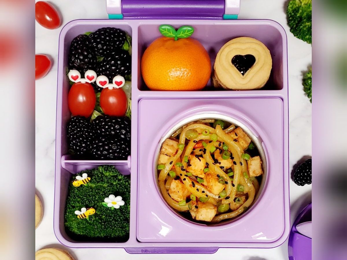 Stir fry teriyaki udon bento lunchbox