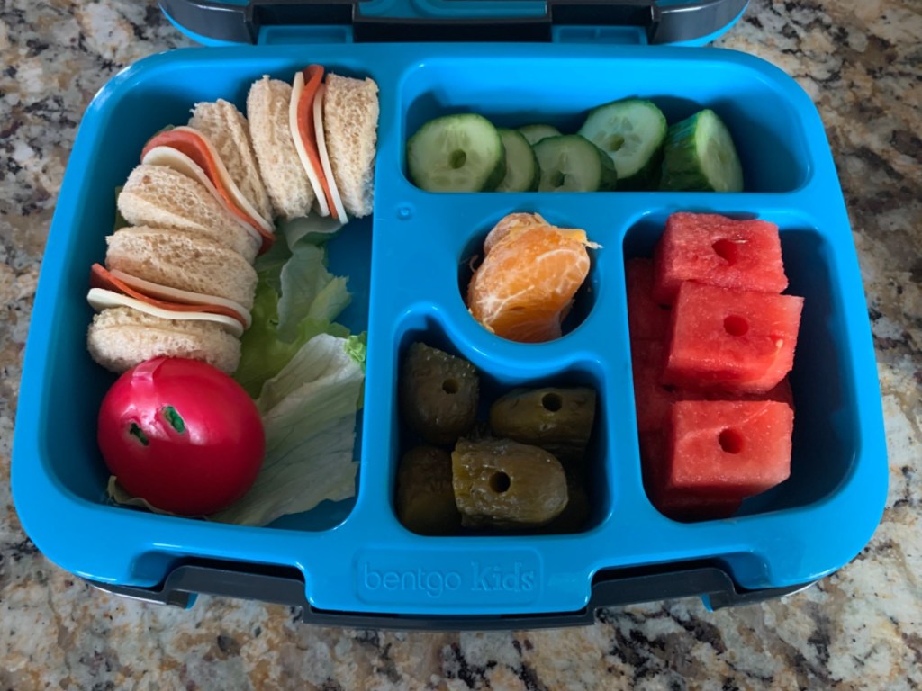 Watermelon and cucumber for a refreshing kid's lunch