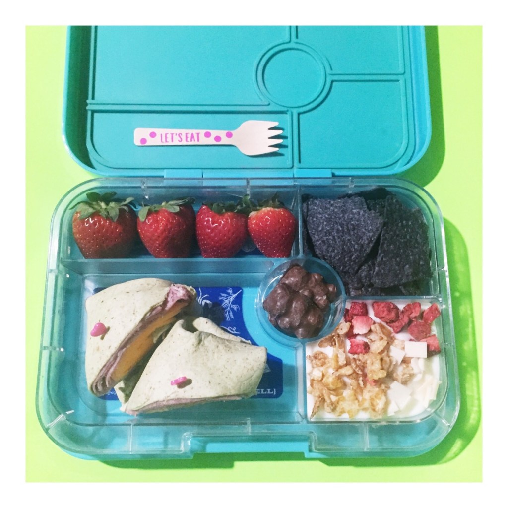 Breakfast for lunch in a kid's lunchbox