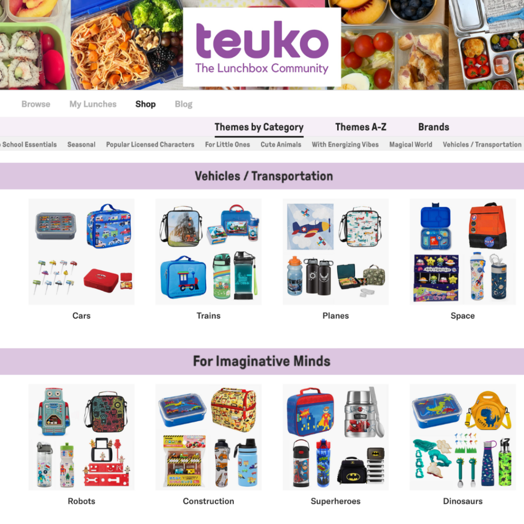 The Teuko Lunchbox Community boutique with lunch accessories by name, brand, or category