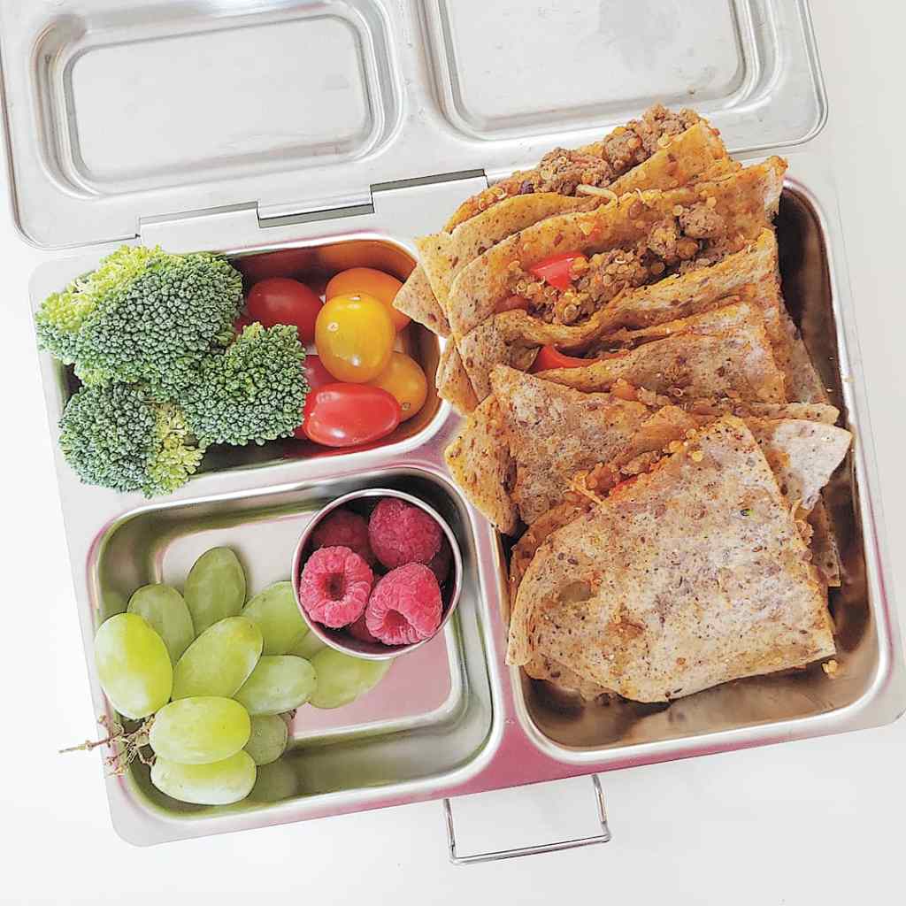 quinoa and beef cheese quesadilla teuko kids lunchbox ideas bento school lunch children food