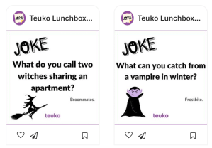 Teuko free lunchbox jokes. Halloween version.