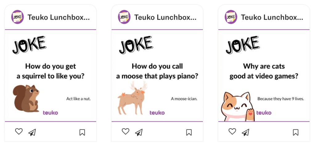 Cute animal lunchbox jokes free to download and print on Teuko.com
