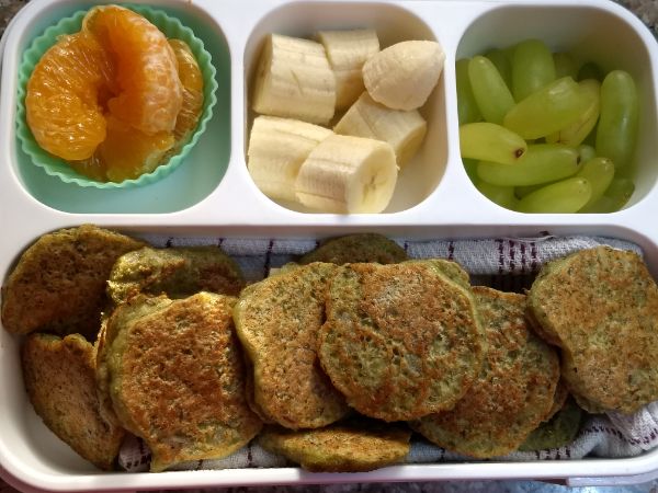 lentil pancakes in kid's lunchbox