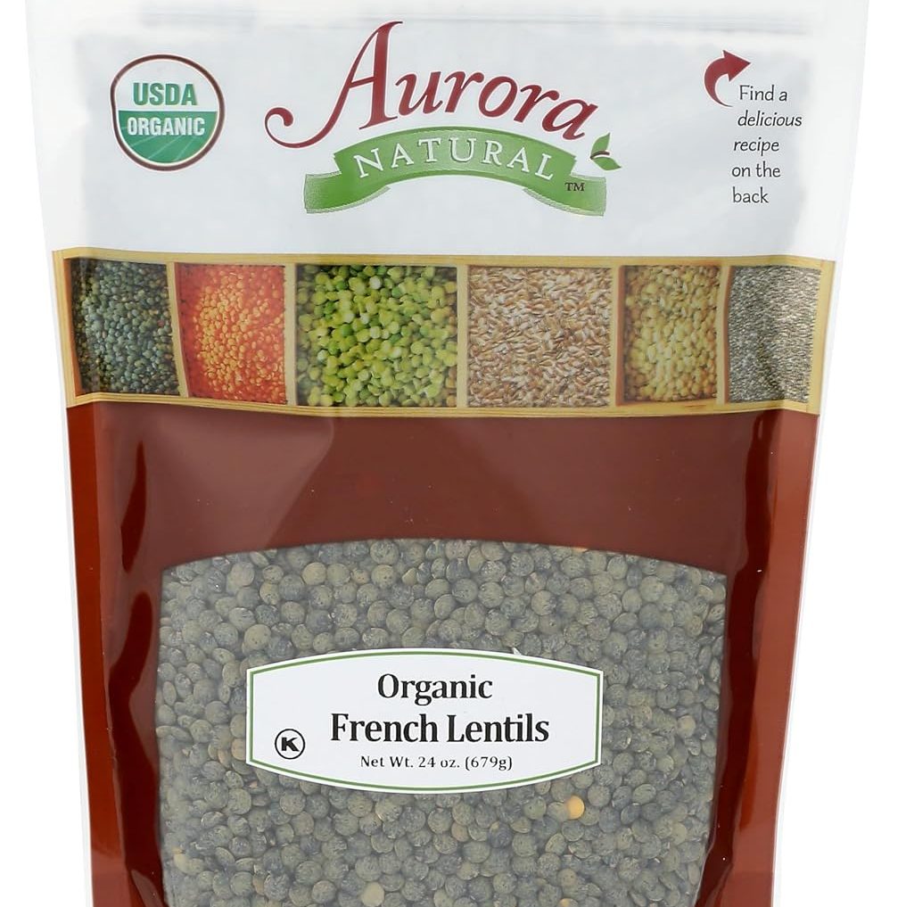 Organic French green lentils sold on Amazon