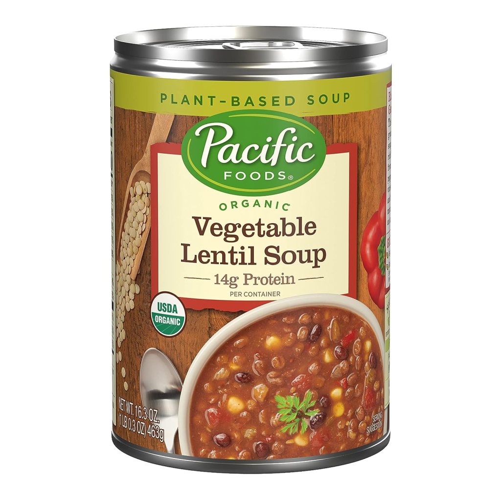 Vegetable lentil soup ready to heat ready to eat