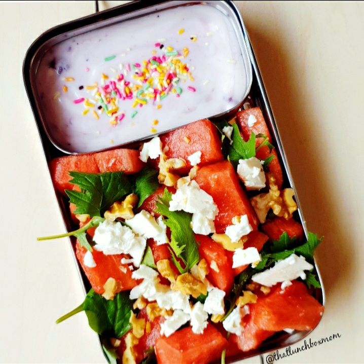 Fetawatermelon salad for kids lunch