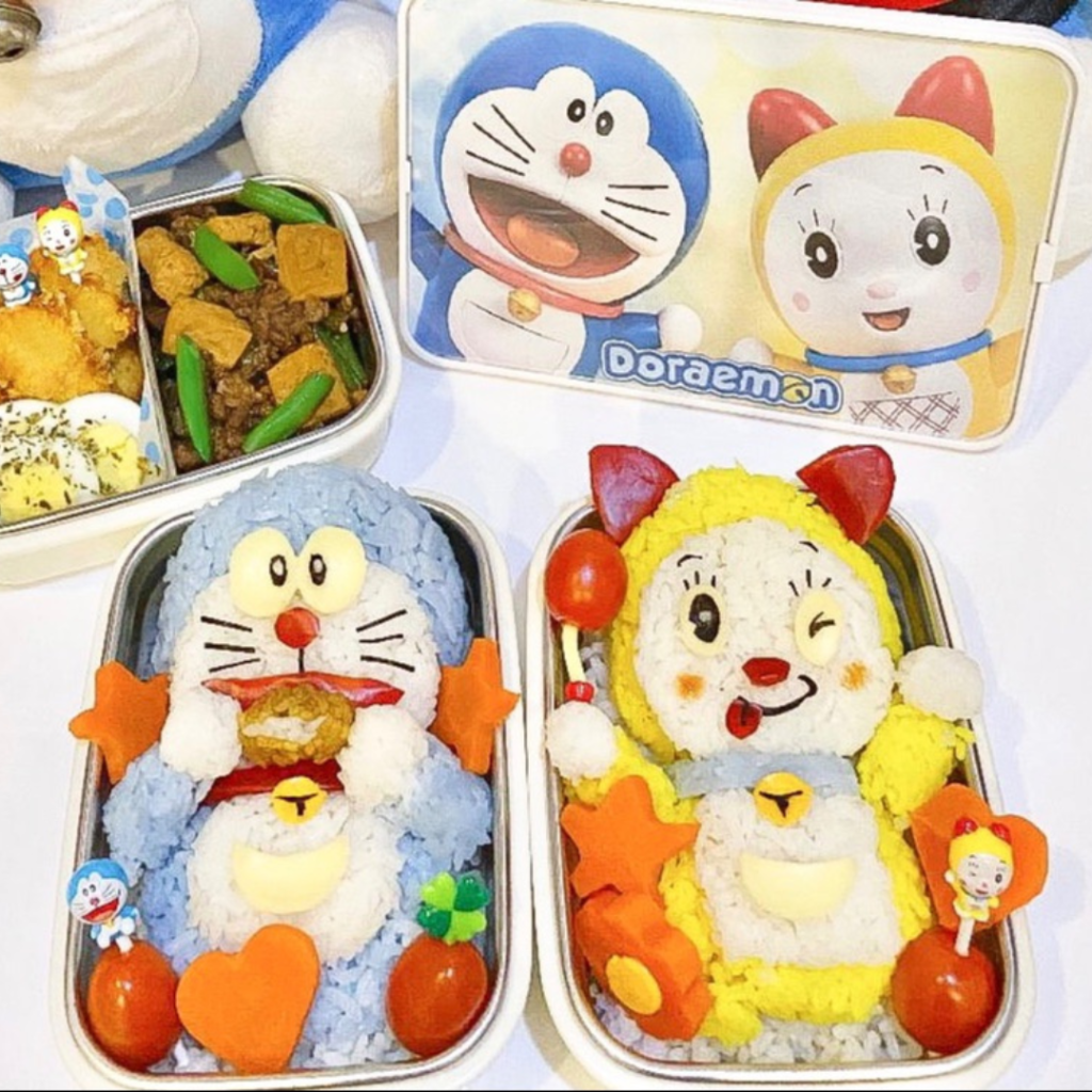 Doraemon & Doraemi by jaydensherren_funmeals Rice characters on Teuko Kids Lunchbox Ideas Bento Food Community