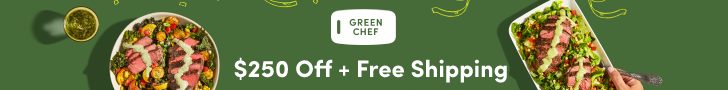 Try Green Chef today and you'll receive all you need to get a clean meal on the table that will also fit your lifestyle. Get started today and enjoy $250 OFF + Free Shipping!