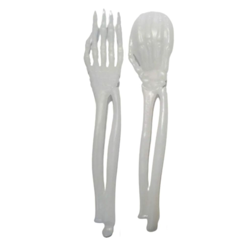 Bones-shaped plastic cutlery perfect for Halloween