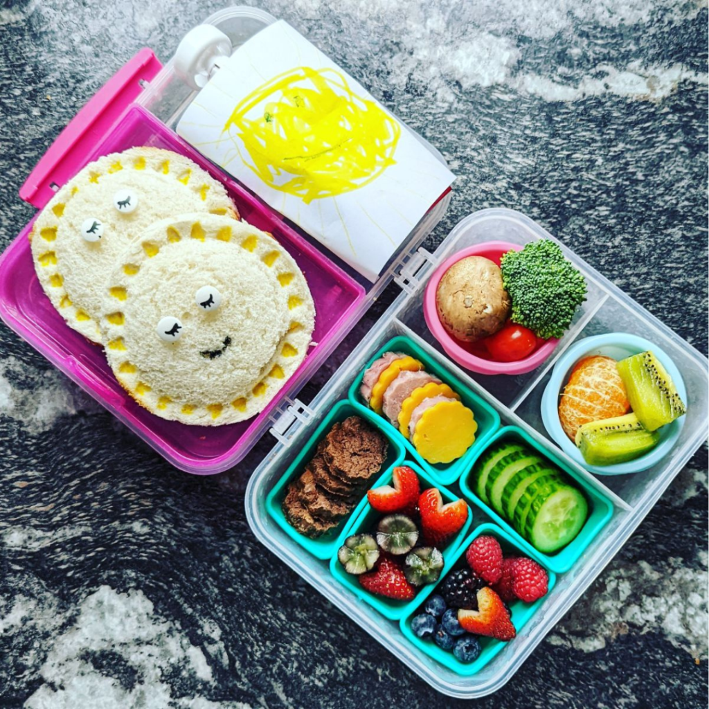 The sunny PB&J sandwiches in the lunchbox packed by @Surviving_schoollunches look like homemade unscrustable sandwiches, but if you're in a hurry, some brands such as Smucker's, have this type of PB&J all ready for you!