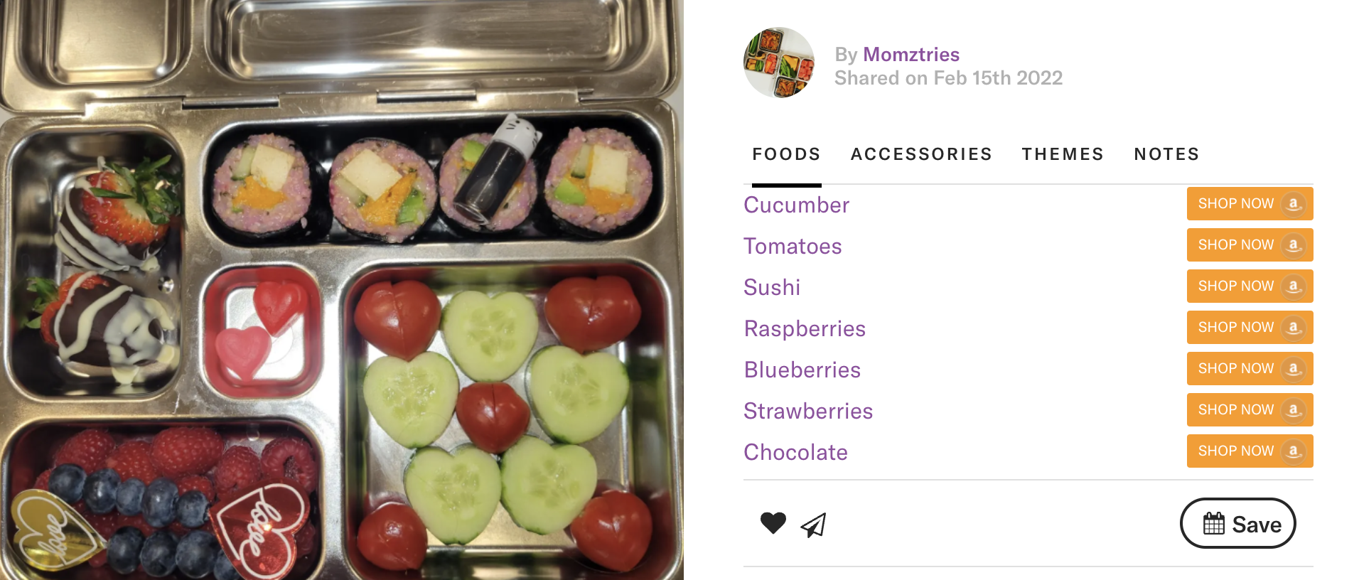 Valentine's Day Lunch - "My kids really liked the pink rice and the chocolate Strawberries!". Heather - @momztries