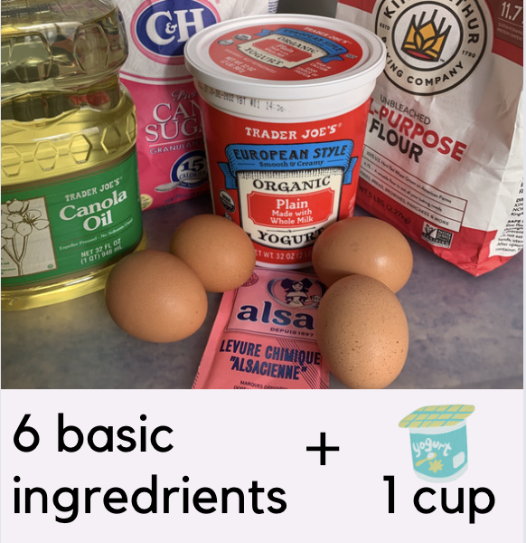 Ingredients for making a Yogurt Cake