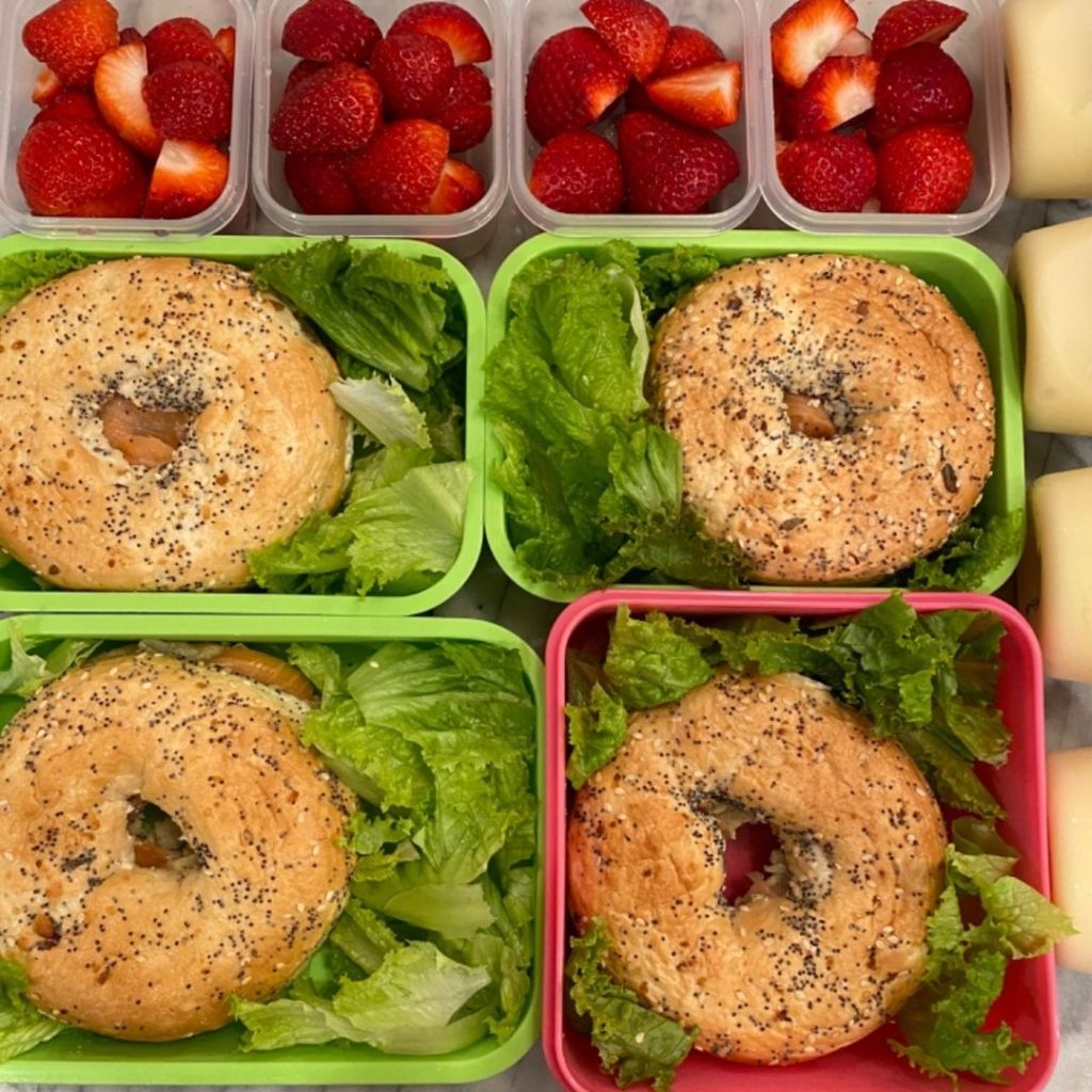Jessica used artichoke spread for her kids' lunch boxes: salmon-artichoke bagels