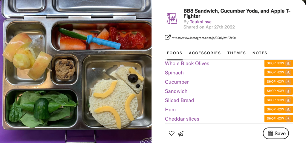 BB8 Sandwich, Cucumber Yoda, and Apple T-Fighter by @ahopkins via Instagram. Star Wars Food Ideas.