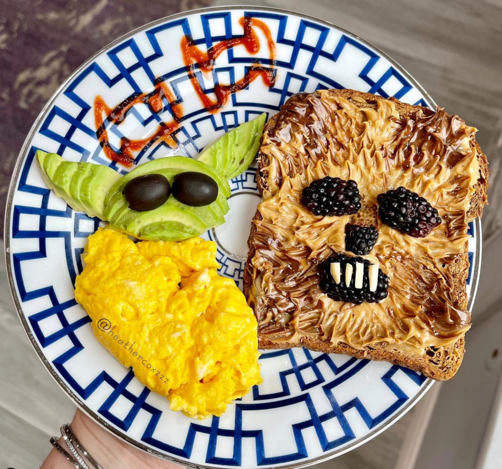 Yoda Eggs and Chewbacca Toast, by @heathercoxx via Instagram