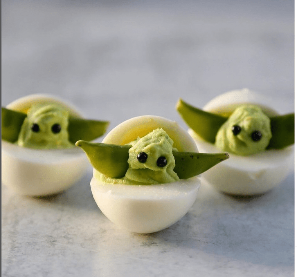 Deviled Eggs Yoda by @eatyourmonsters via Instagram