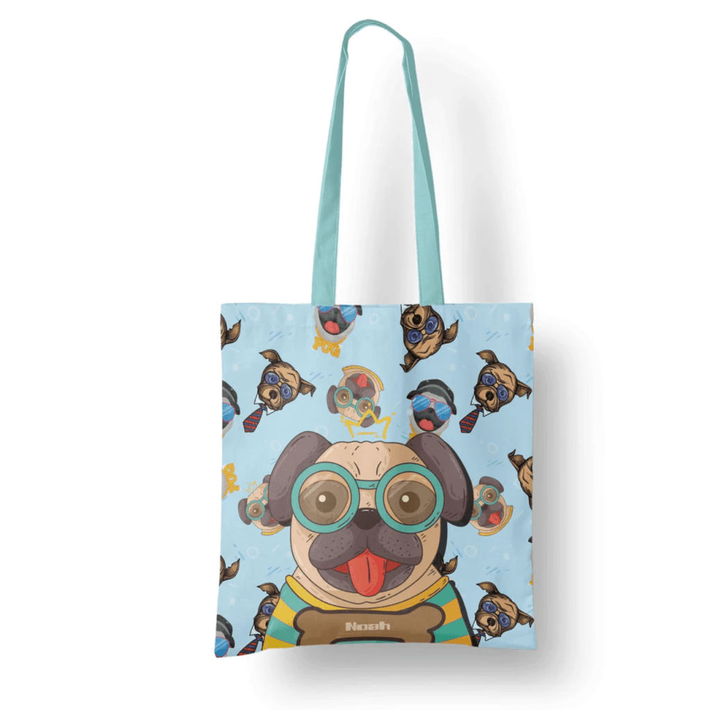 Cute personalized tote bag with dog design
