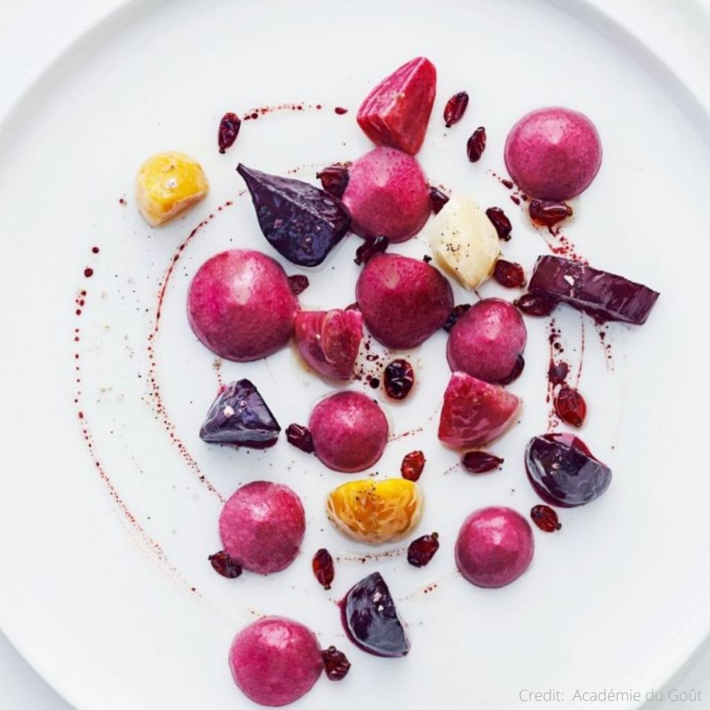 Chef Anne-Sophie Pic created a salad recipe associating beets with a surprising Blue Mountain coffee creamy texture.