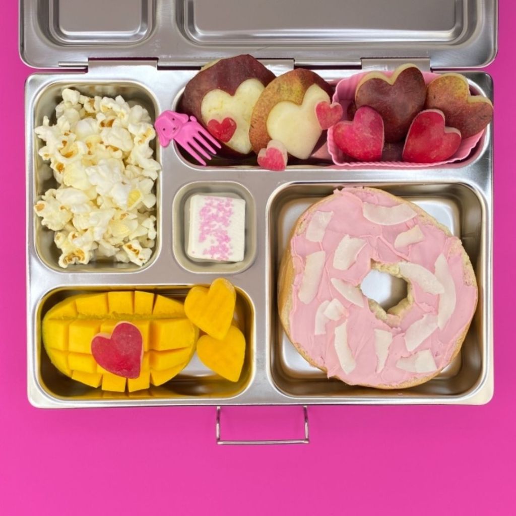 This foodie idea came from @ohwhatyum who packed a "Heart Lunch" prior to Valentine's Day. Sure you can always add a few drops of red food coloring gel in the cream cheese, but for a more natural way, mix a few pieces of beets with cream cheese, and, oh! magic! the cream cheese turns pink!