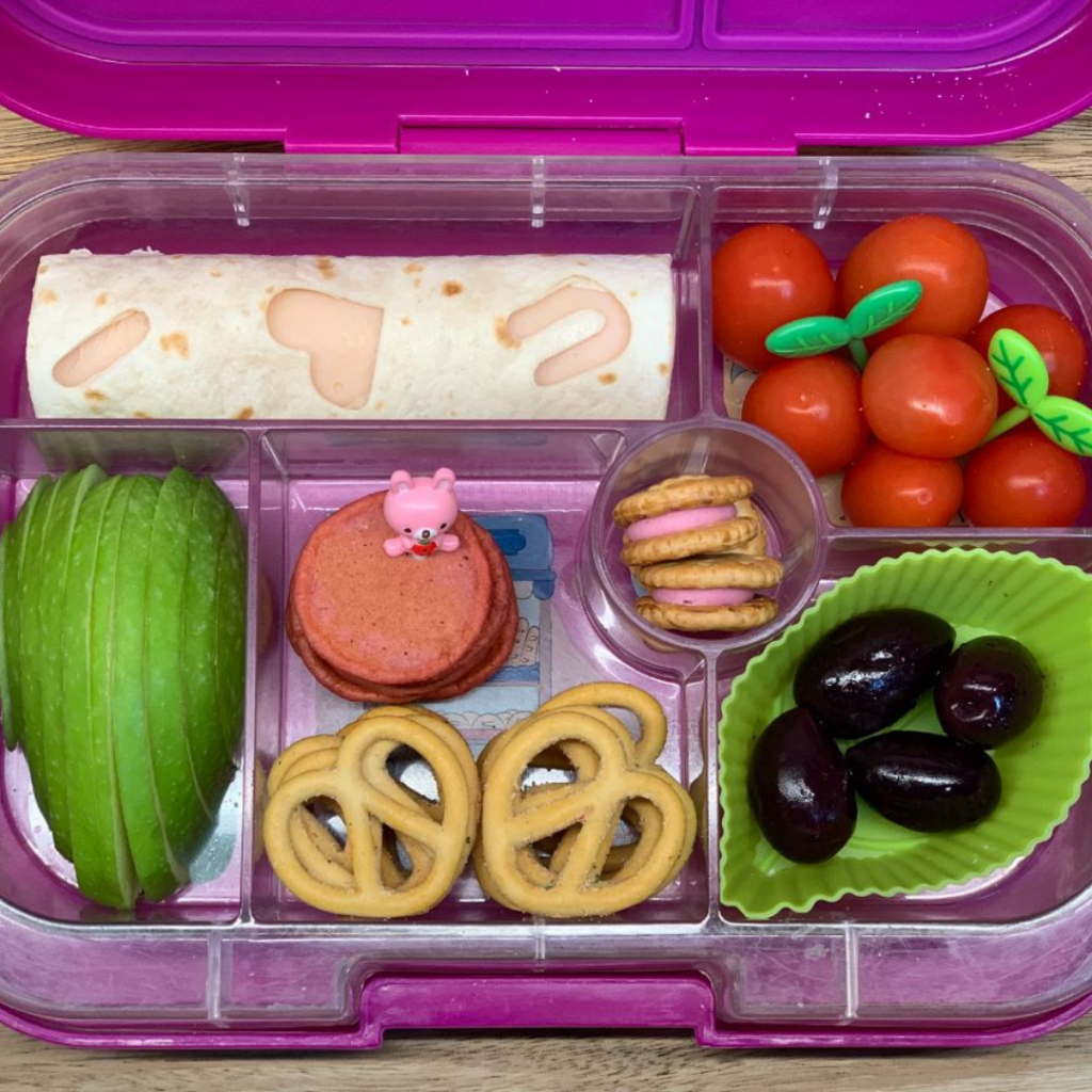 Lunch box with food picks