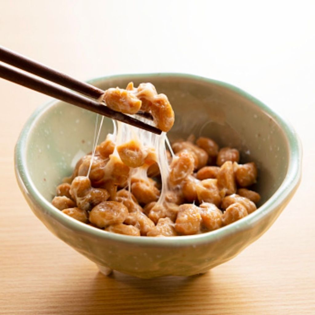 Natto. Japanese food in kids' school lunch menus.