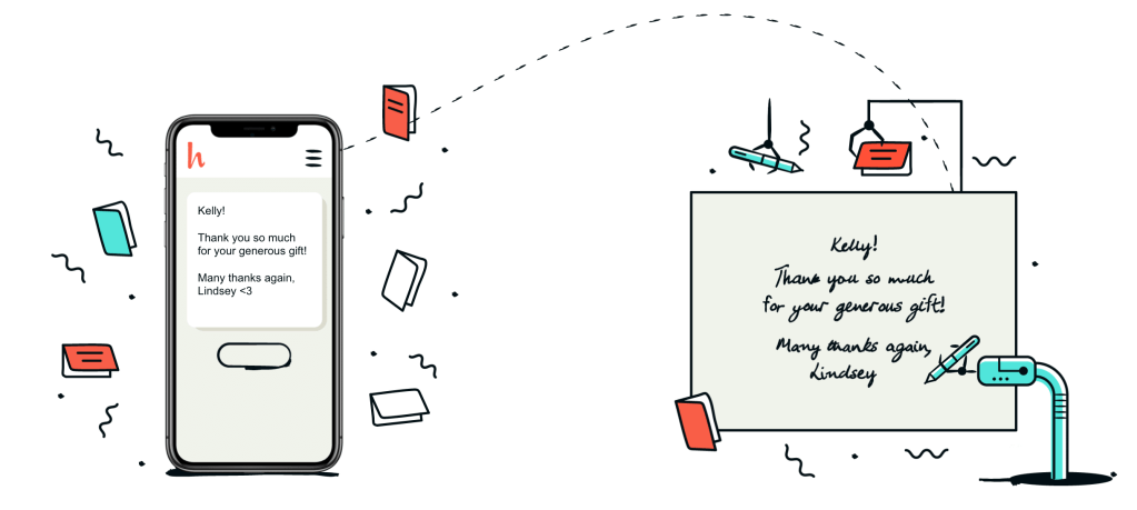 handwrytten allows you to send handwritten notes in bulks