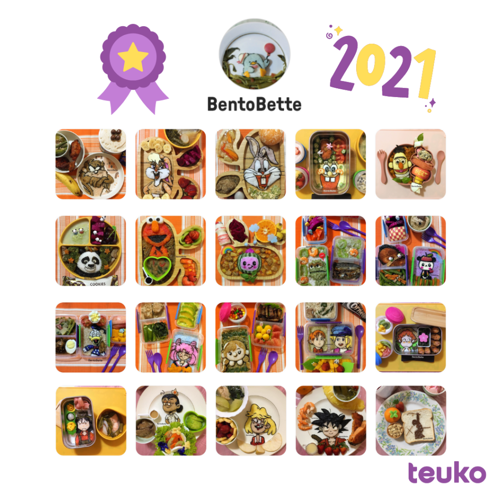 A delight to discover the colorful and creative lunches prepared by Bentobette on Teuko.com the online community for lunchbox packers