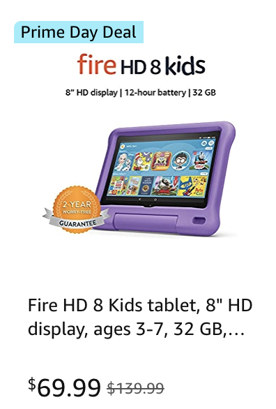 Kids tablet Amazon Prime Day deal