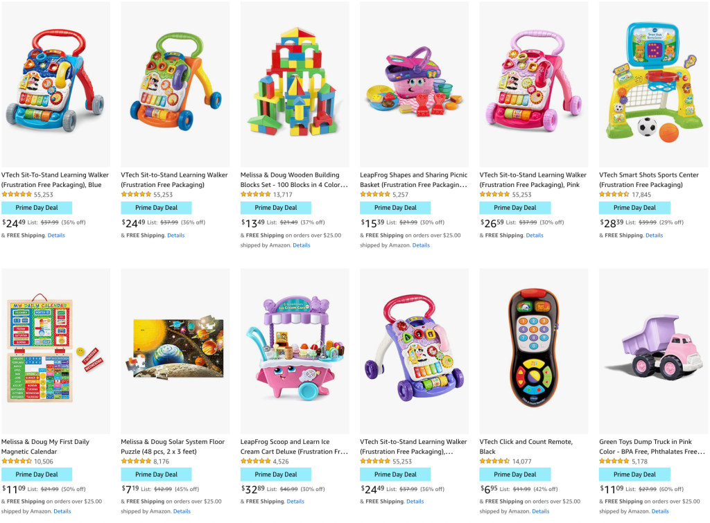 Melissa & Doug VTech Toys for toddlers Young Kids Amazon Prime Day 2021 Deals