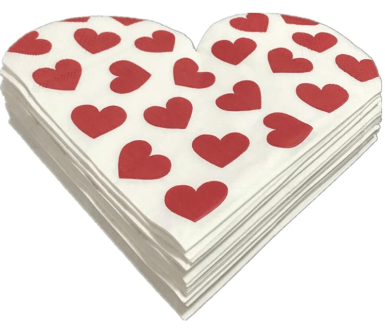 Heart paper napkins meal prep accessories very handful for Valentine's Day vibes in kids bento lunchbox