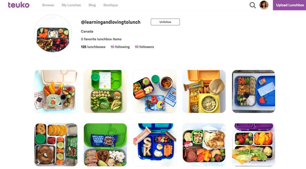 @learningandlovingtolunch profile on Teuko.com the online community for lunchbox packer