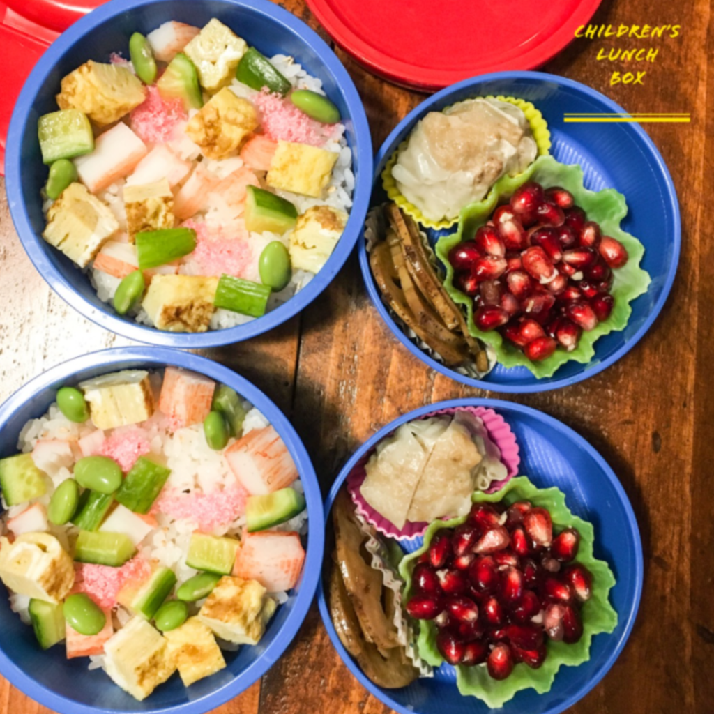 Kids lunch idea with pomegranate seeds. Immunity booster. Healthy foods. Teuko lunchbox community.