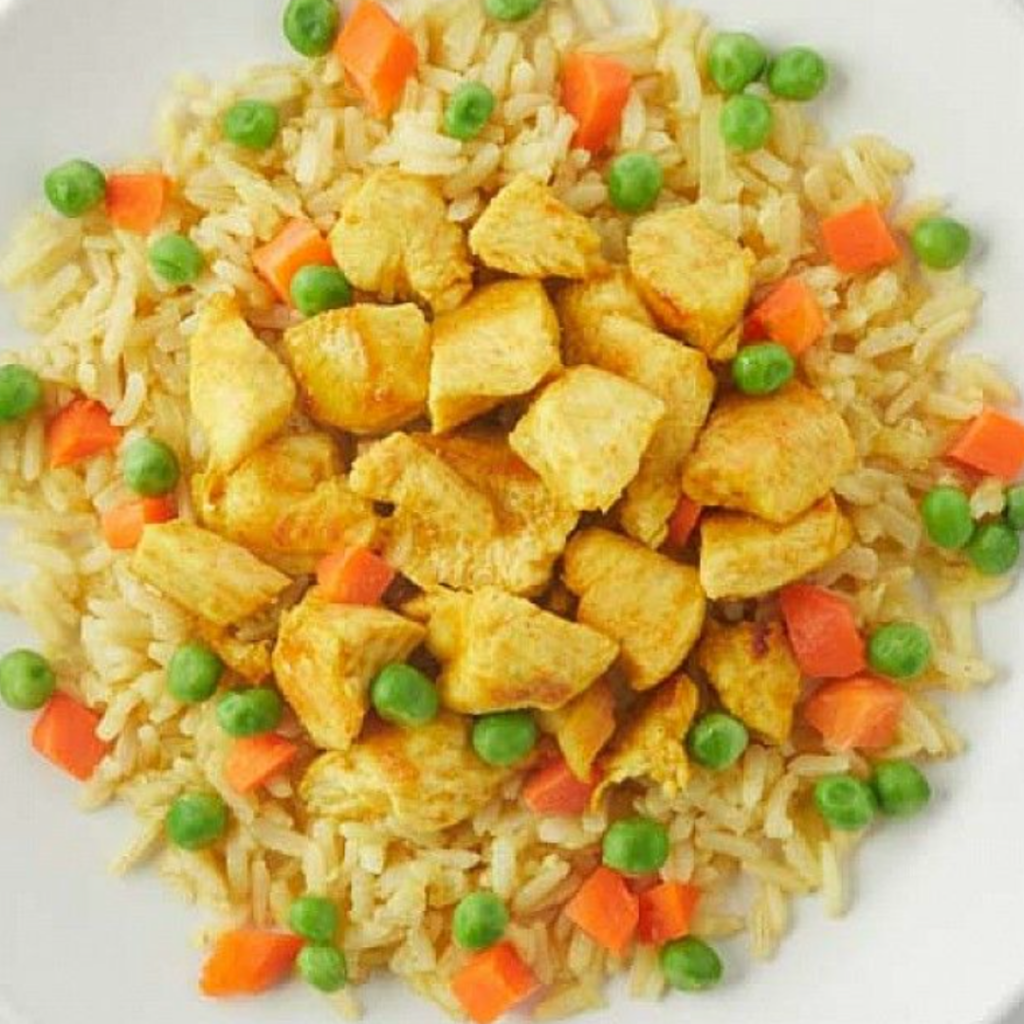 Nurture Life's Meal for kids. Chicken Byriani yellow fried rice. Teuko Lunchbox Community.