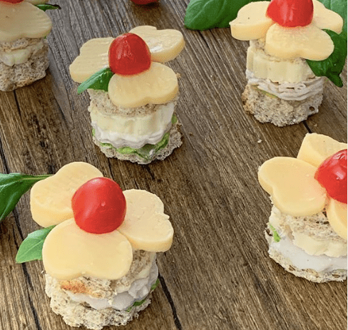Mini Ham and Cheese Flower Sandwich