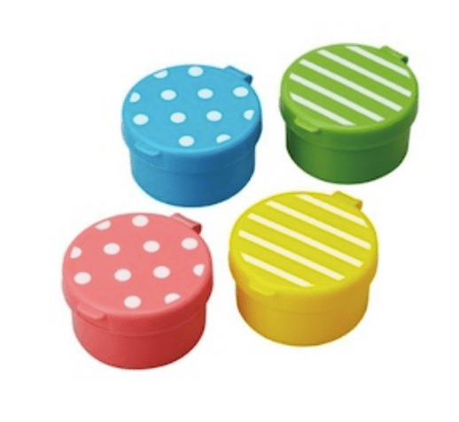Mini sauce containers easy to have near the salad in the kids' lunchbox