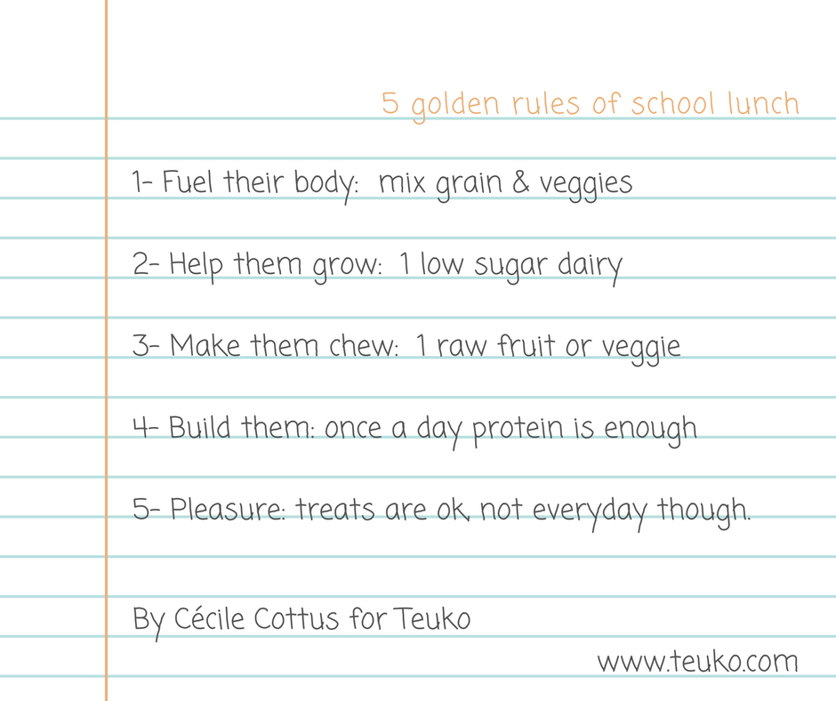 5 golden rules of school lunch (teuko)