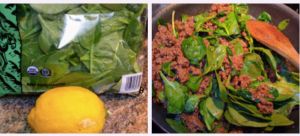 Ground Beef and Spinach