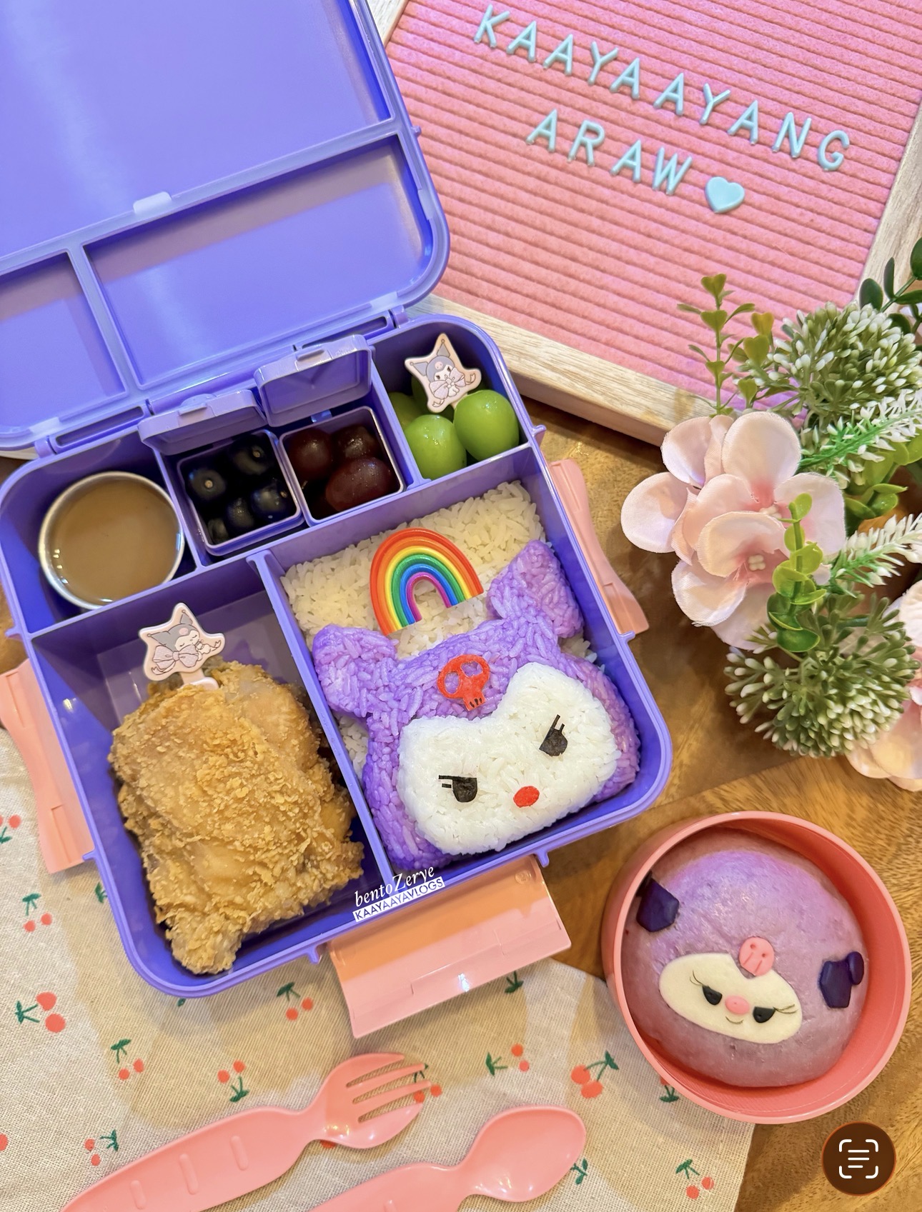 Kuromi Lunch Idea — lunchbox by _kaayaaya