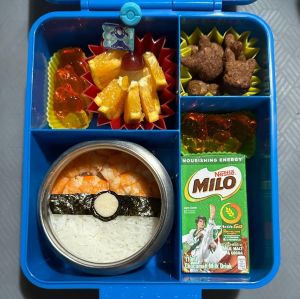 Pokemon-themed rice lunch for a kid's lunchbox.