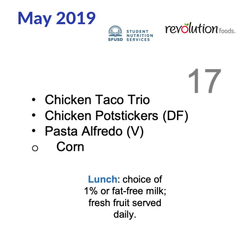 5/17/2019 — lunchbox by San Francisco School Menus