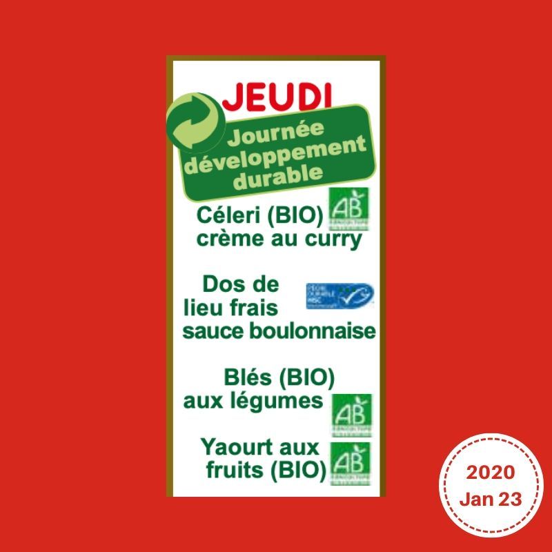 Kids Lunchbox Idea - School Lunch Menu from Paris, France | Teuko.com — lunchbox by Paris School Menus