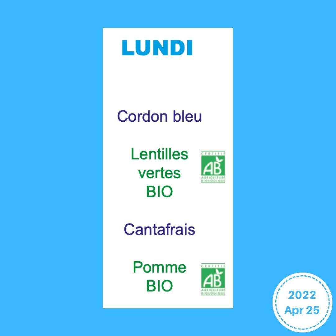 French School Lunch Menu — lunchbox by Paris School Menus